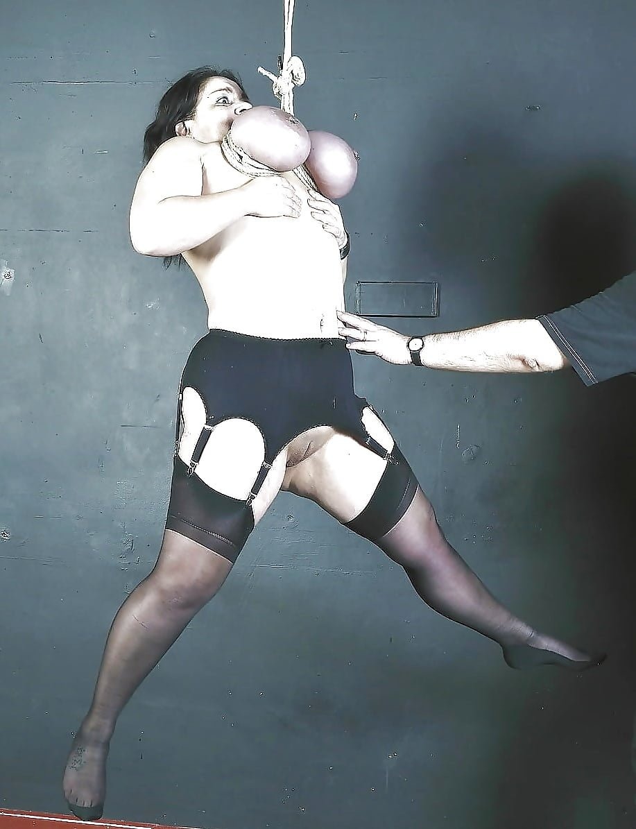 BDSM suspension for boobs