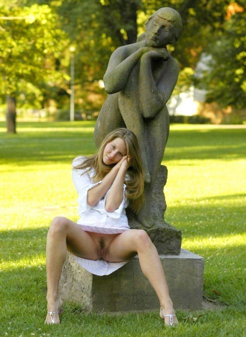 Girls without panties in public places
