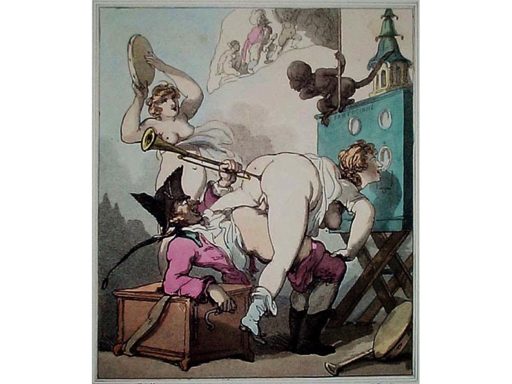 Caricature with naked tits