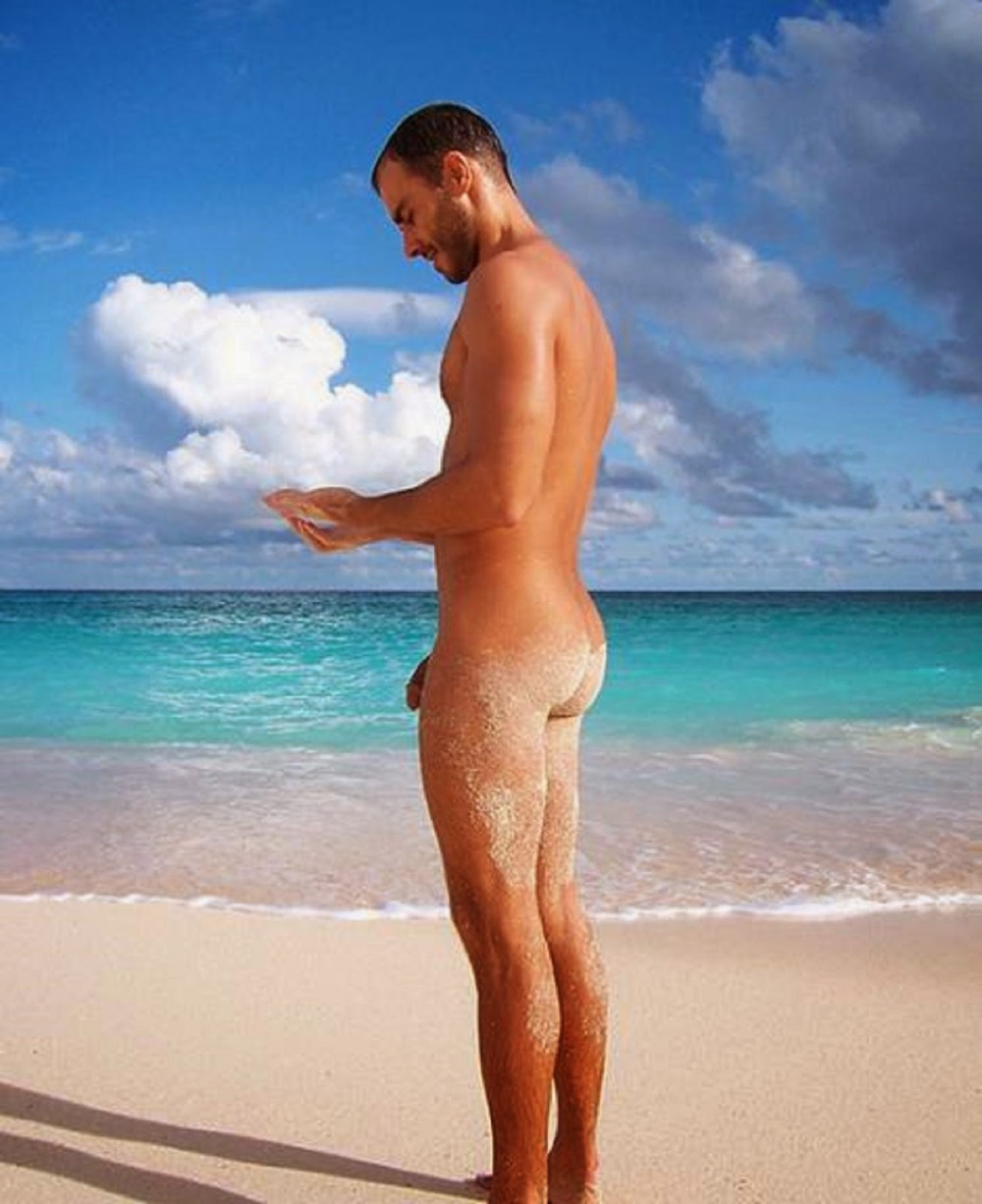 Beautiful naked guys at sea