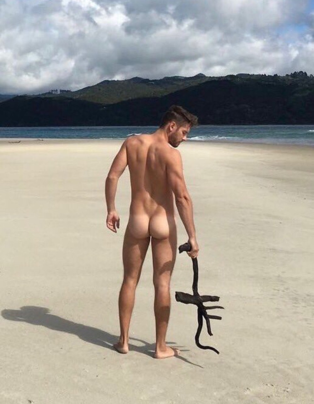 Guys naked on the shore