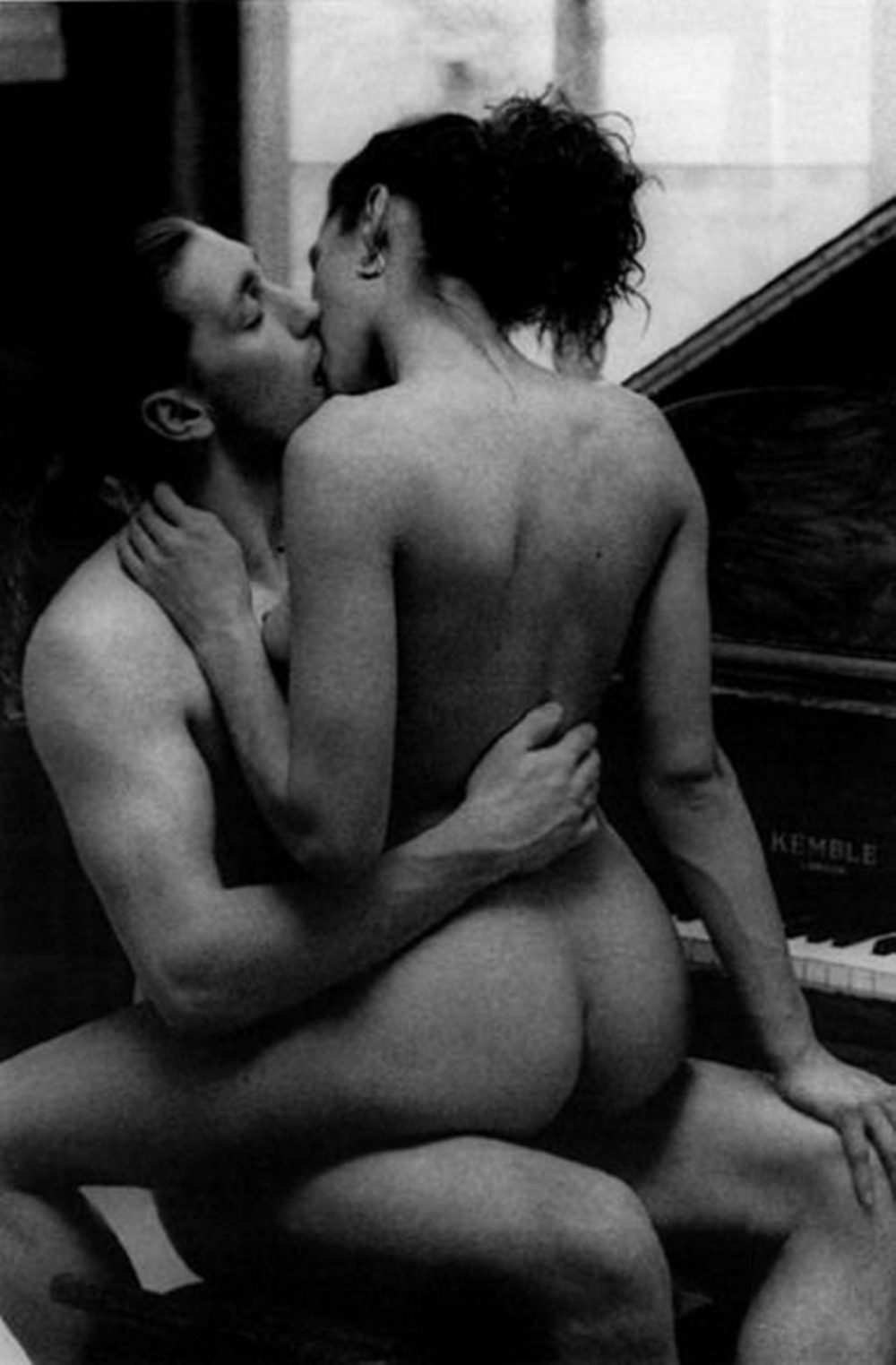 Passionate erotic kiss