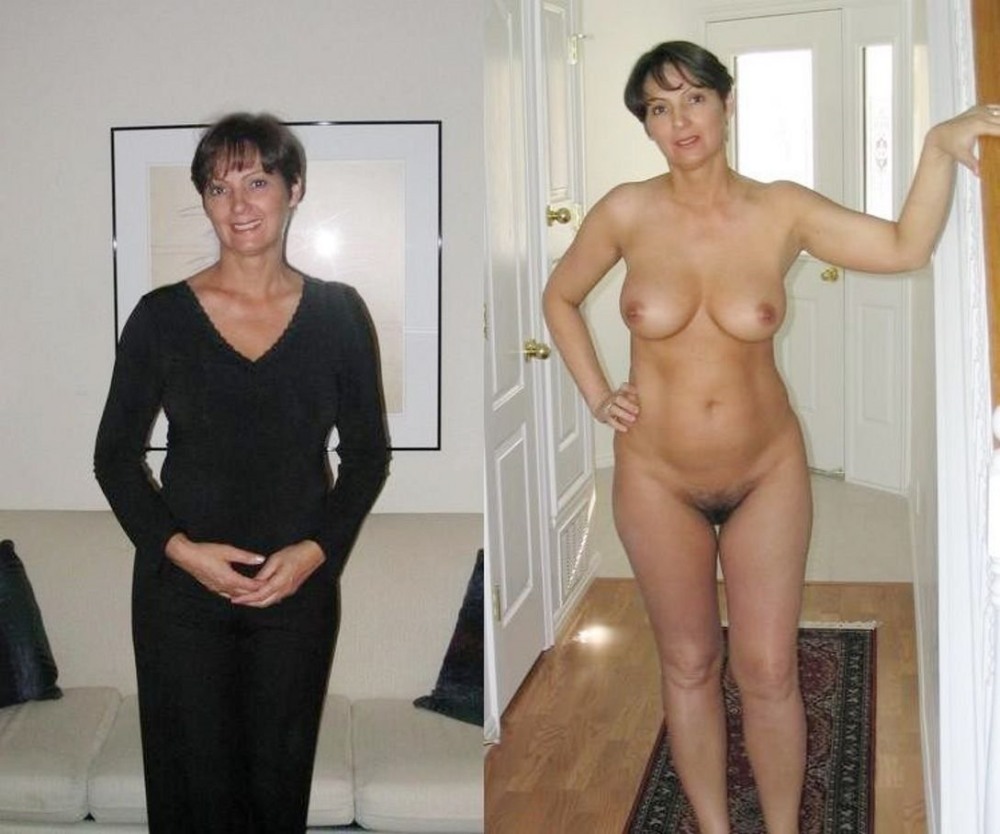 Naked mature in clothes and without