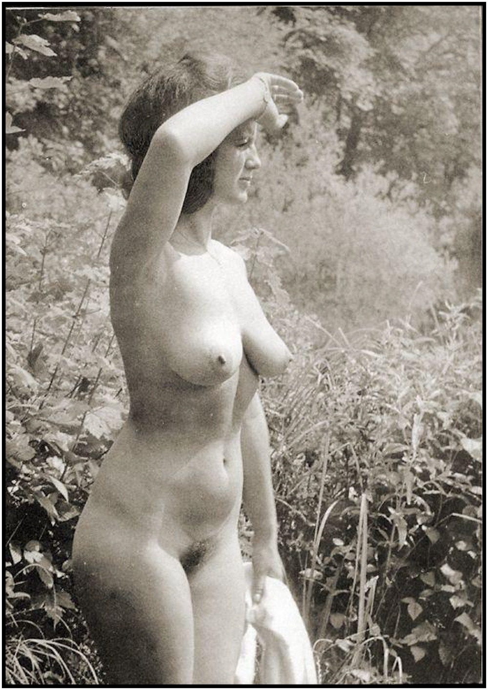 Hairy in nature retro