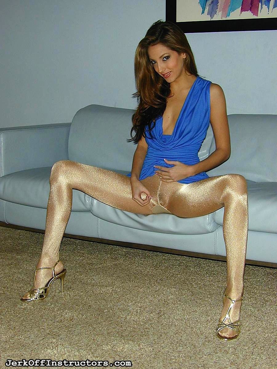 Naked women in shiny tights