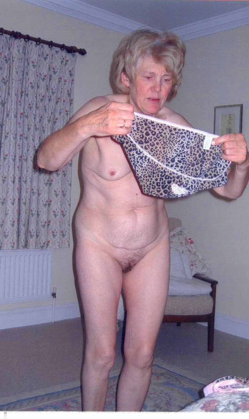 Naked elderly old women