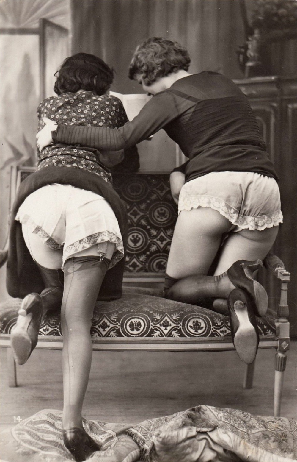 Naked women in stockings and pantalons