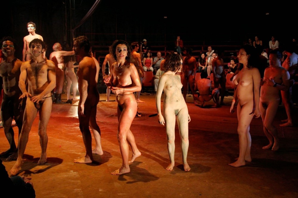 Girls naked on stage
