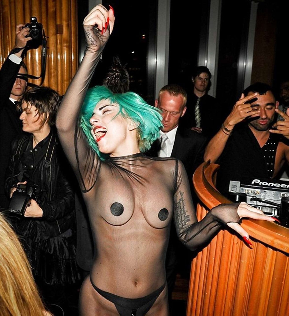 Naked Lady Gaga at a concert in 2013
