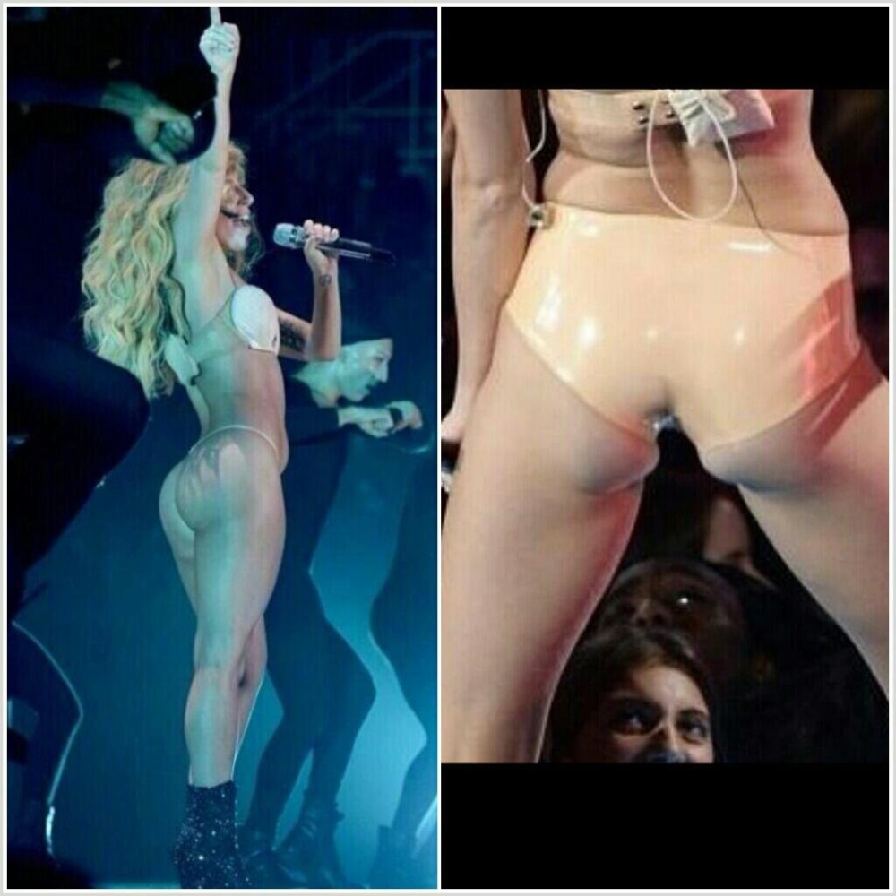 Naked singer on the stage of Lady Gaga