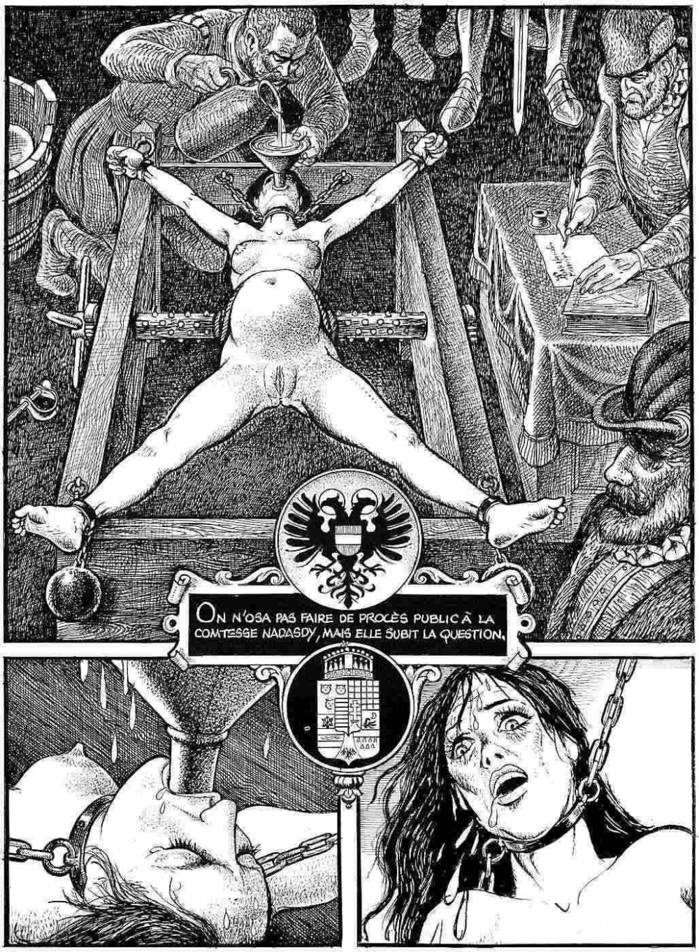 Erotic torture of women in drawings