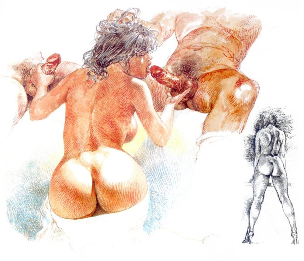 Pornographic drawings with a pencil