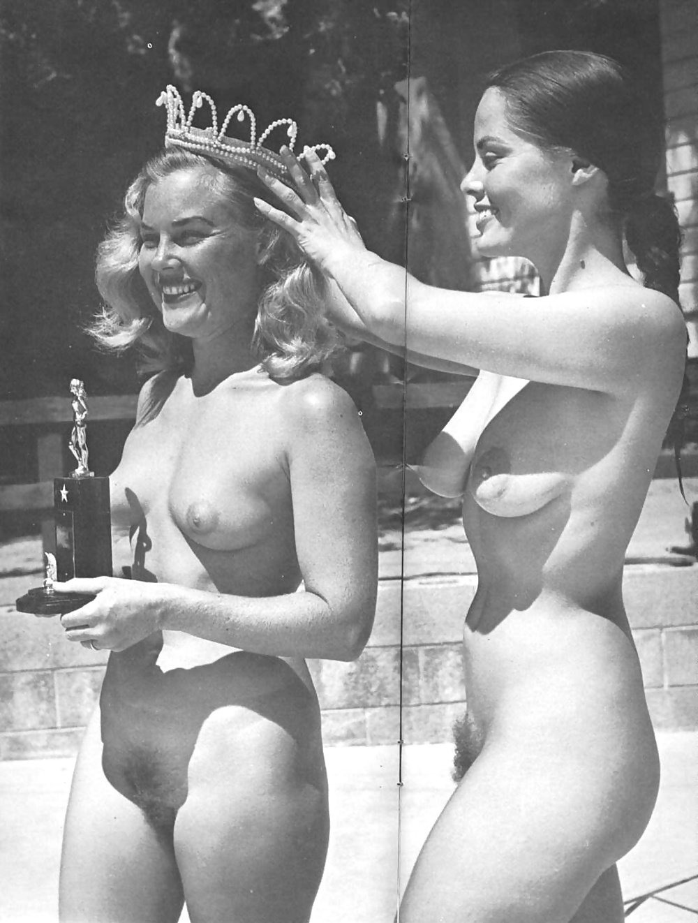 Naked women on a public beach