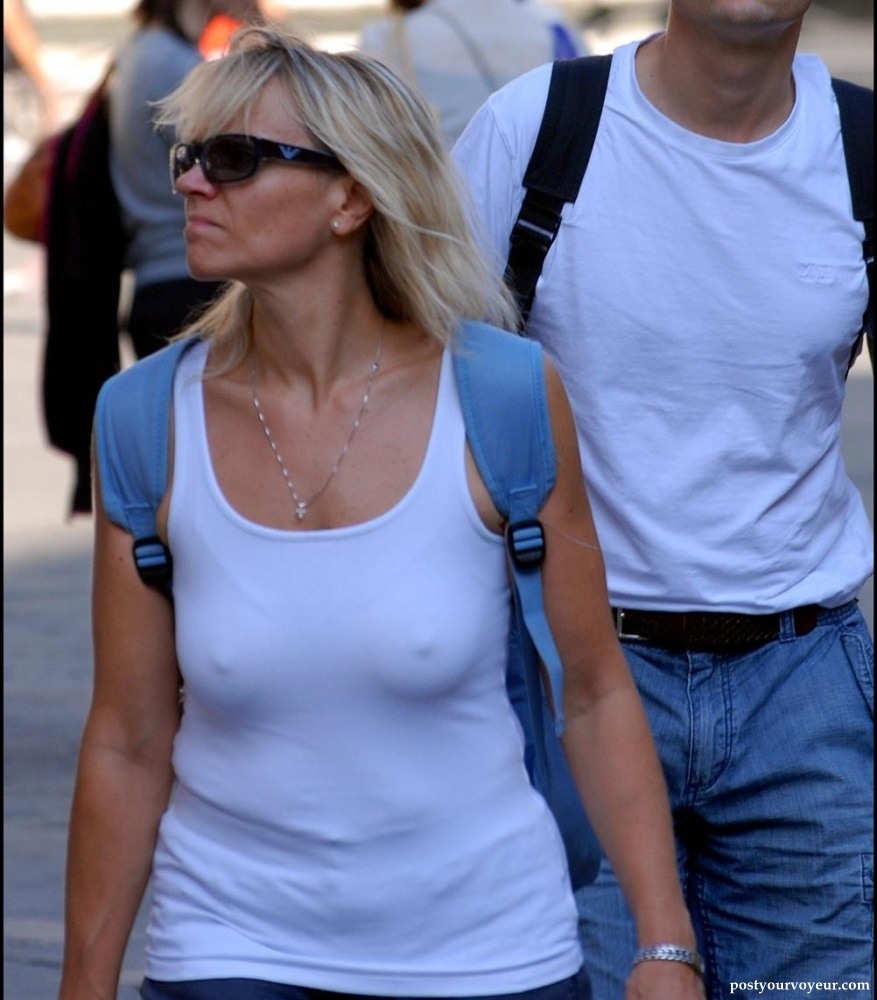 Big boobs in a wet T -shirt