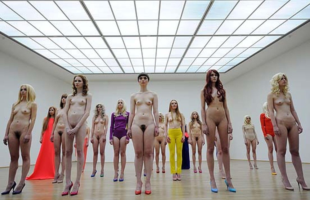 Naked without a bikini at a beauty contest