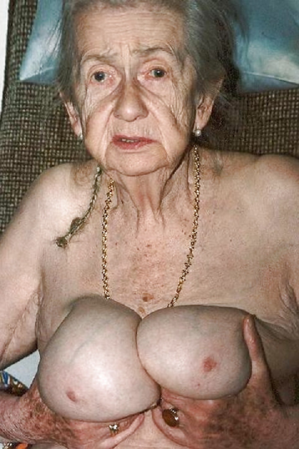 Big flabby boobs old women