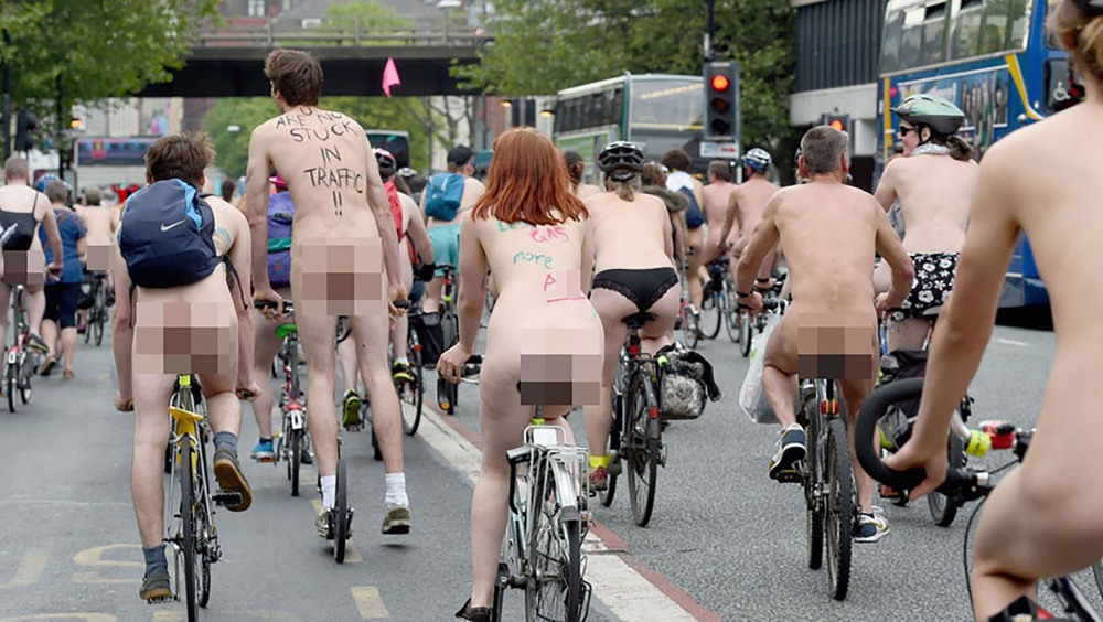 Naked on a bike big ass