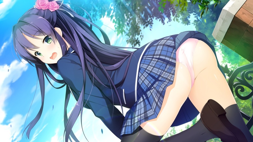 Girls in transparent skirts
