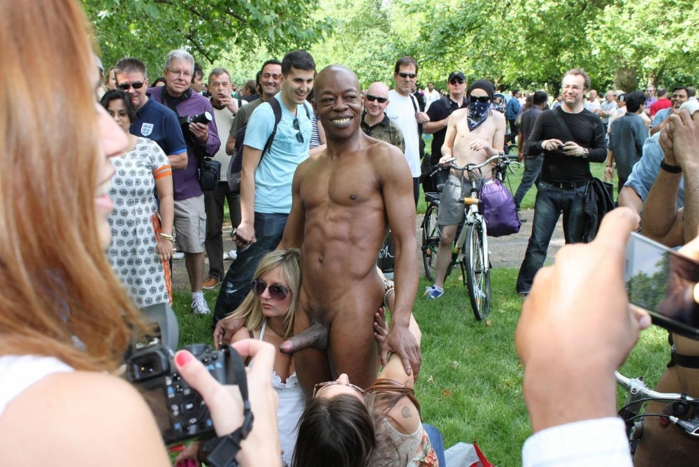 Naked on the street of men on the parade