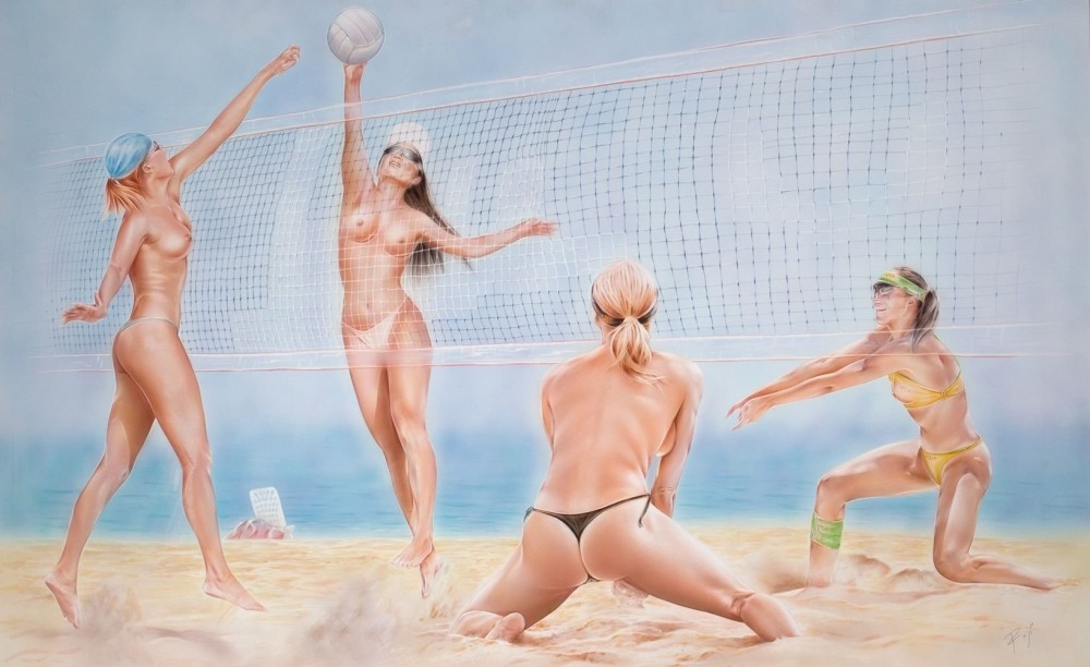 Beach volleyball players nude
