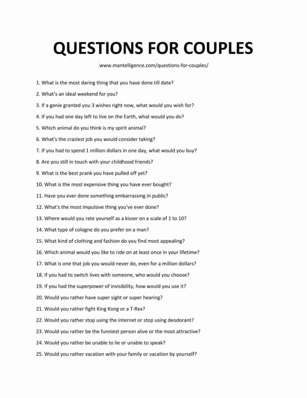 Truth or Dare Questions