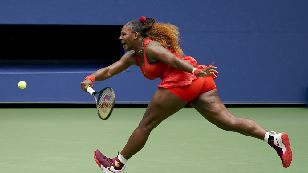 Serena Williams between legs