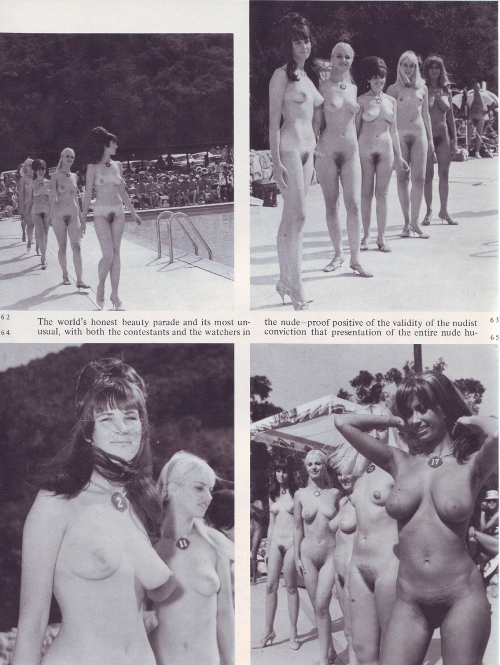 Retro naked women beauty contest