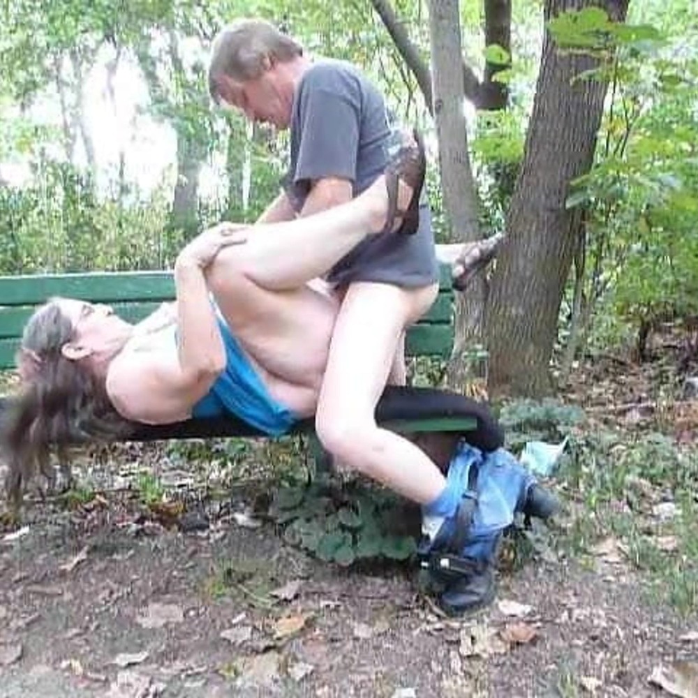 Anal on a bench in the park