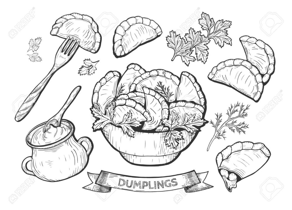 Dumplings silhouette