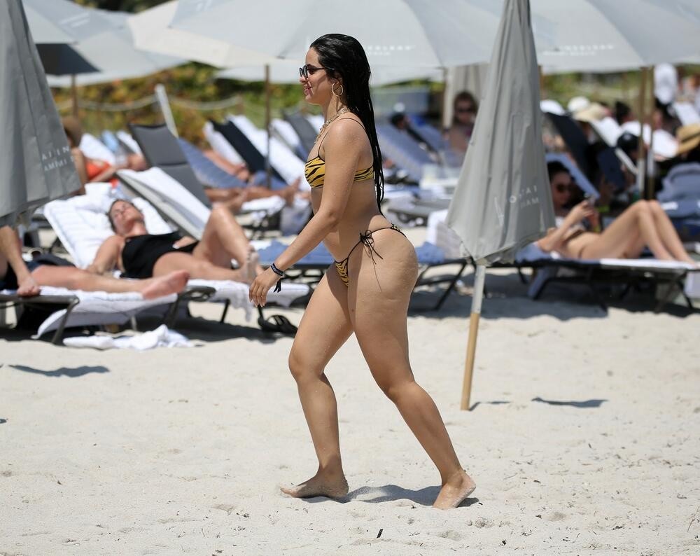 Camila Cabello in a swimsuit 2022 on a yacht