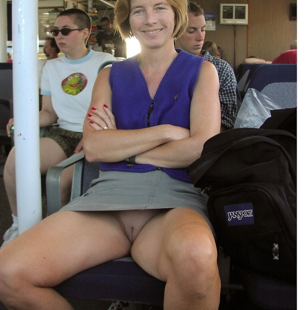 Naked women with lifted skirts