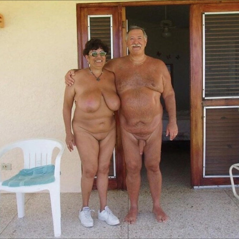 Naked elderly couples on the beach