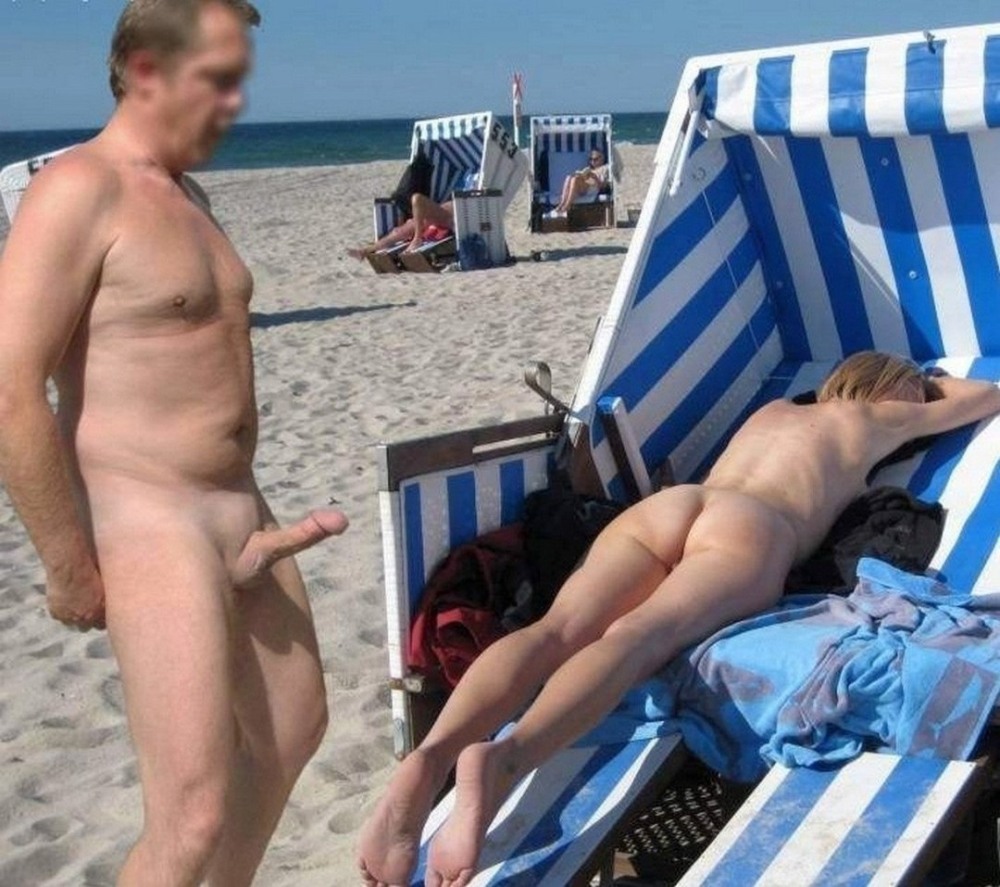 Men's masturbation on the beach
