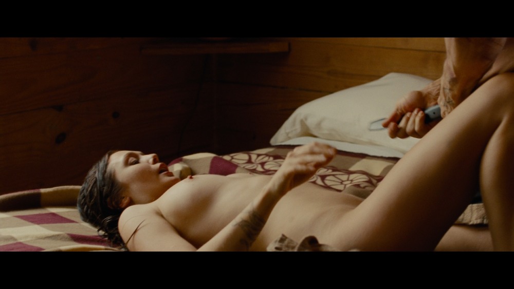 Elizabeth Olsen striptease in sexy stockings boobs