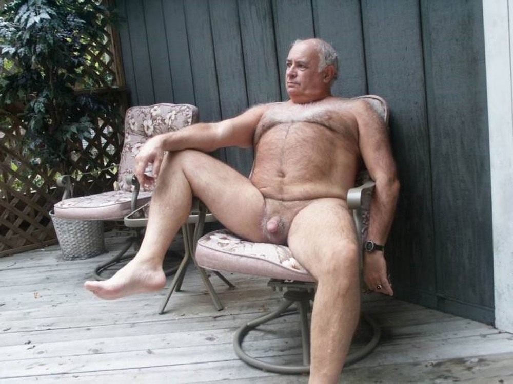Young nudist and old people