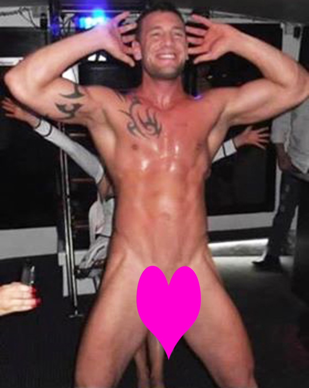 Striptease of a teenager guy