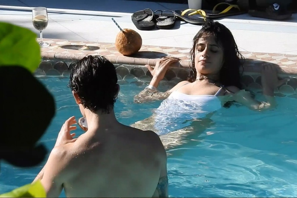 Naked Camila Cabello in the pool