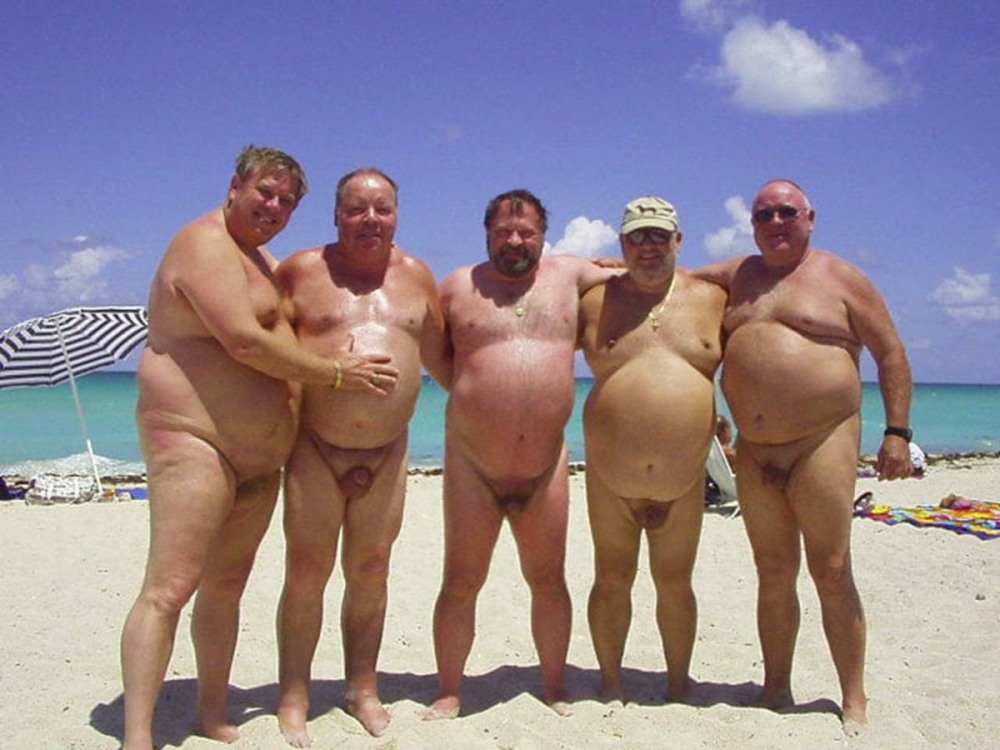 Naked old people with young