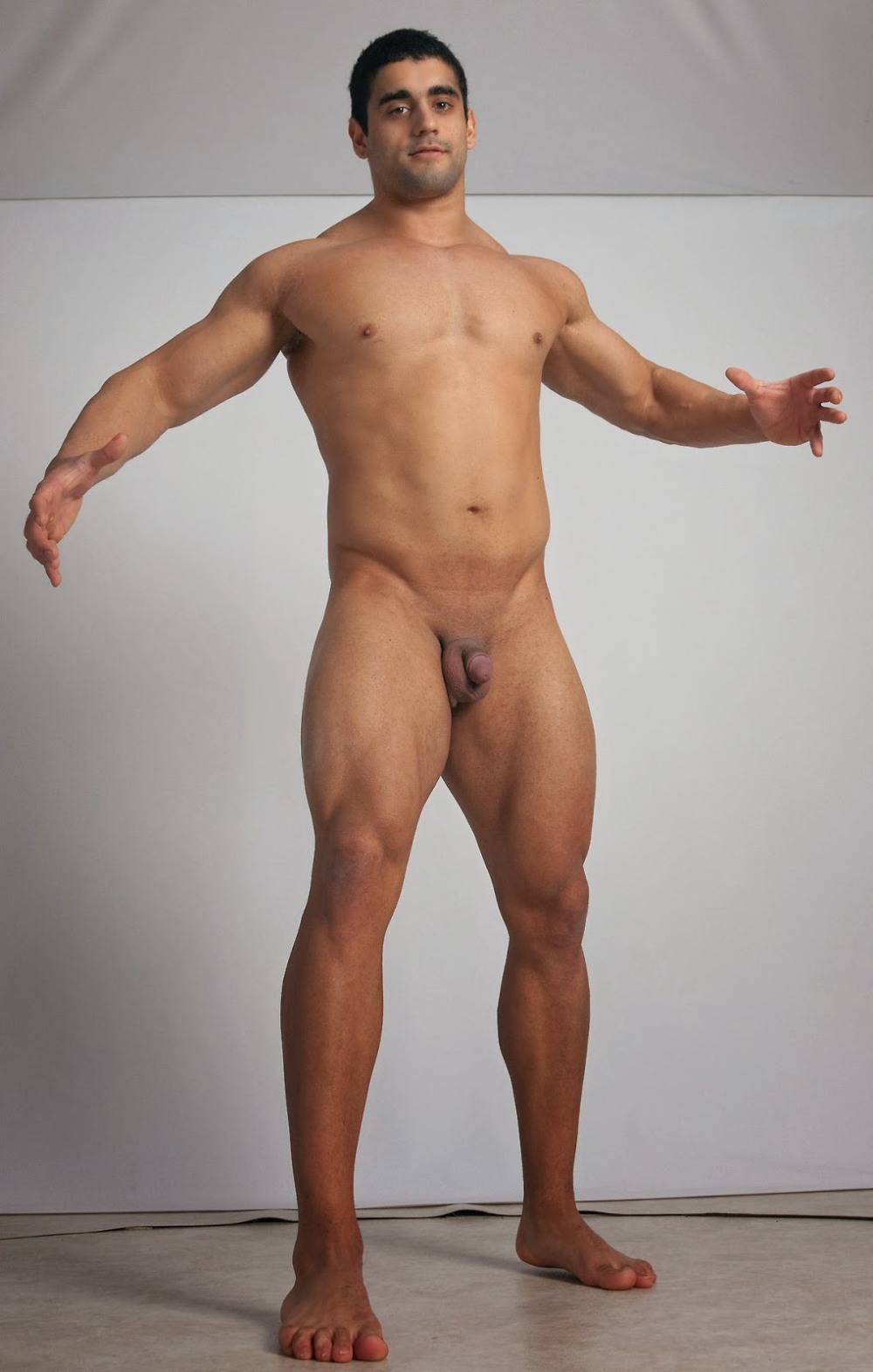 Muscular with a large penis