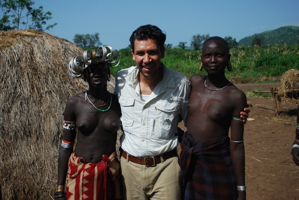 Naked white in wild tribes