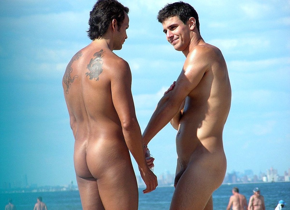 Mature naked men on the beach