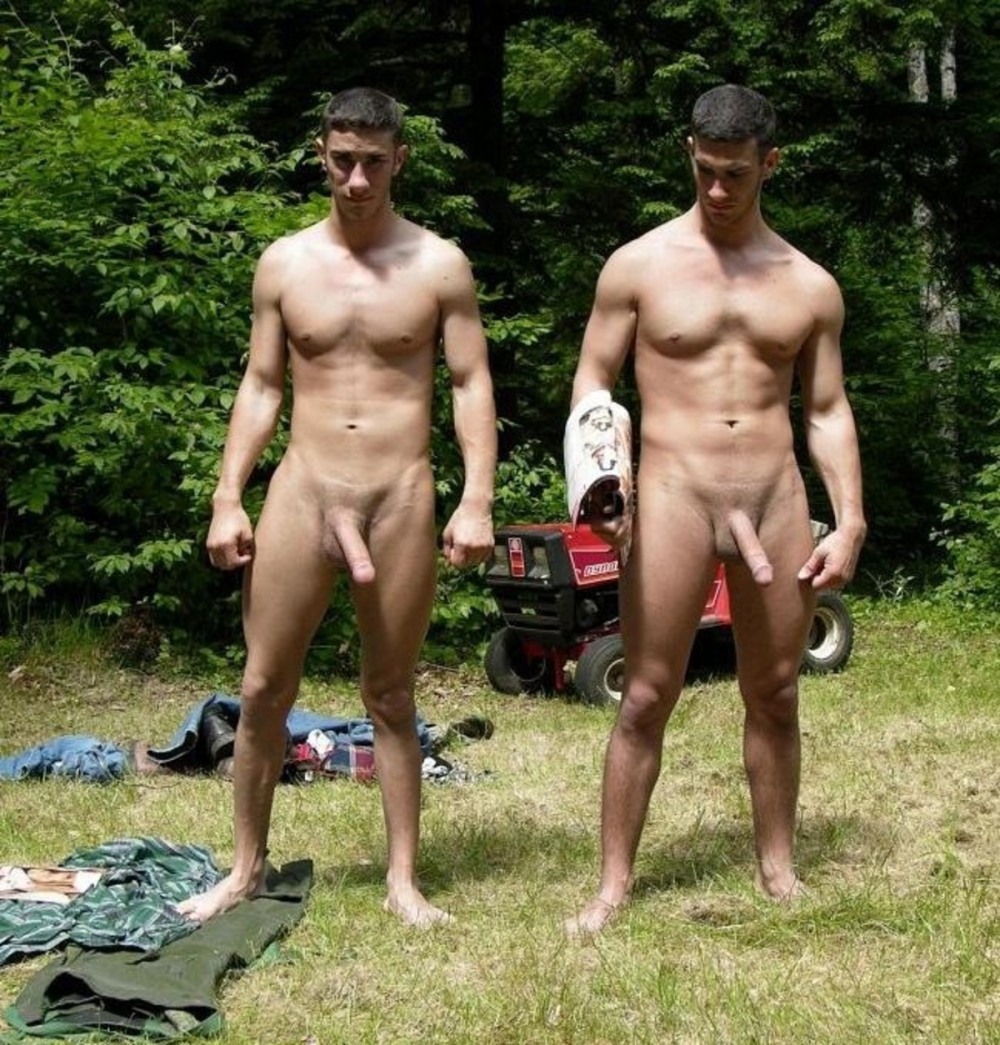 A lot of naked men on the beach