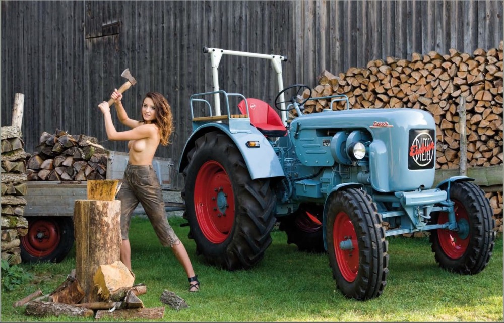 Fuck in a tractor with a girl