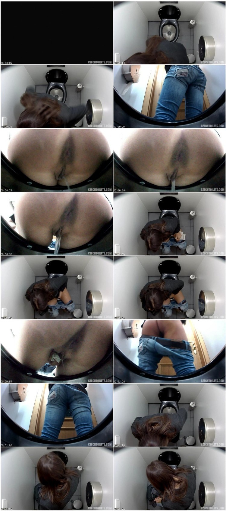 Women in the toilet below