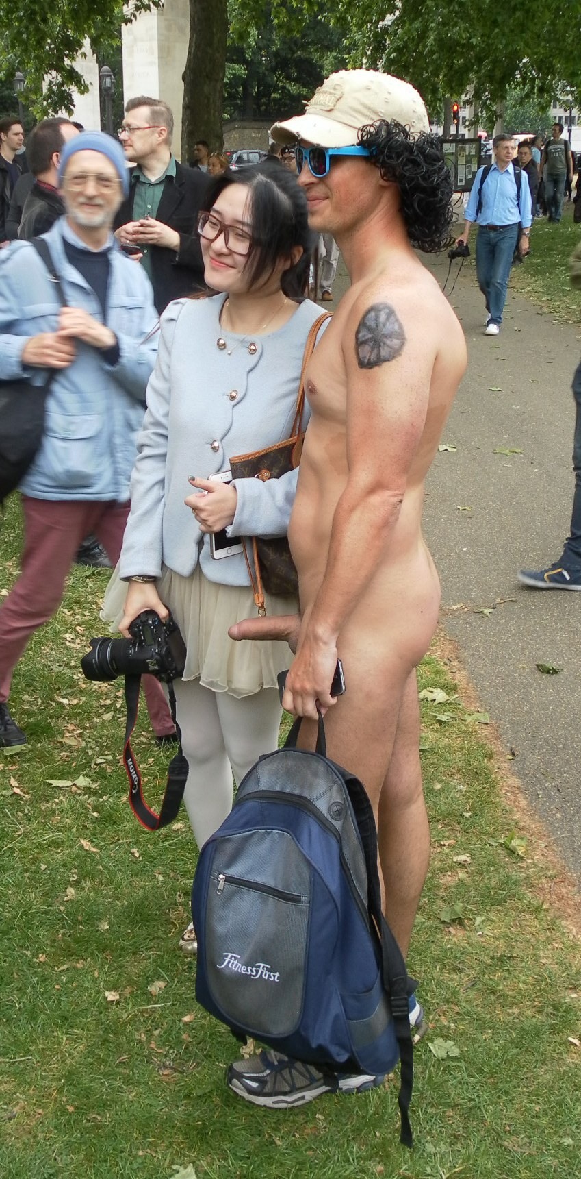 Beautiful naked guys on the street