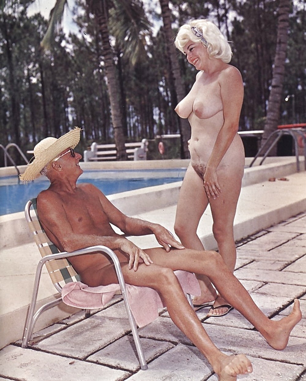 Retro nudist couples