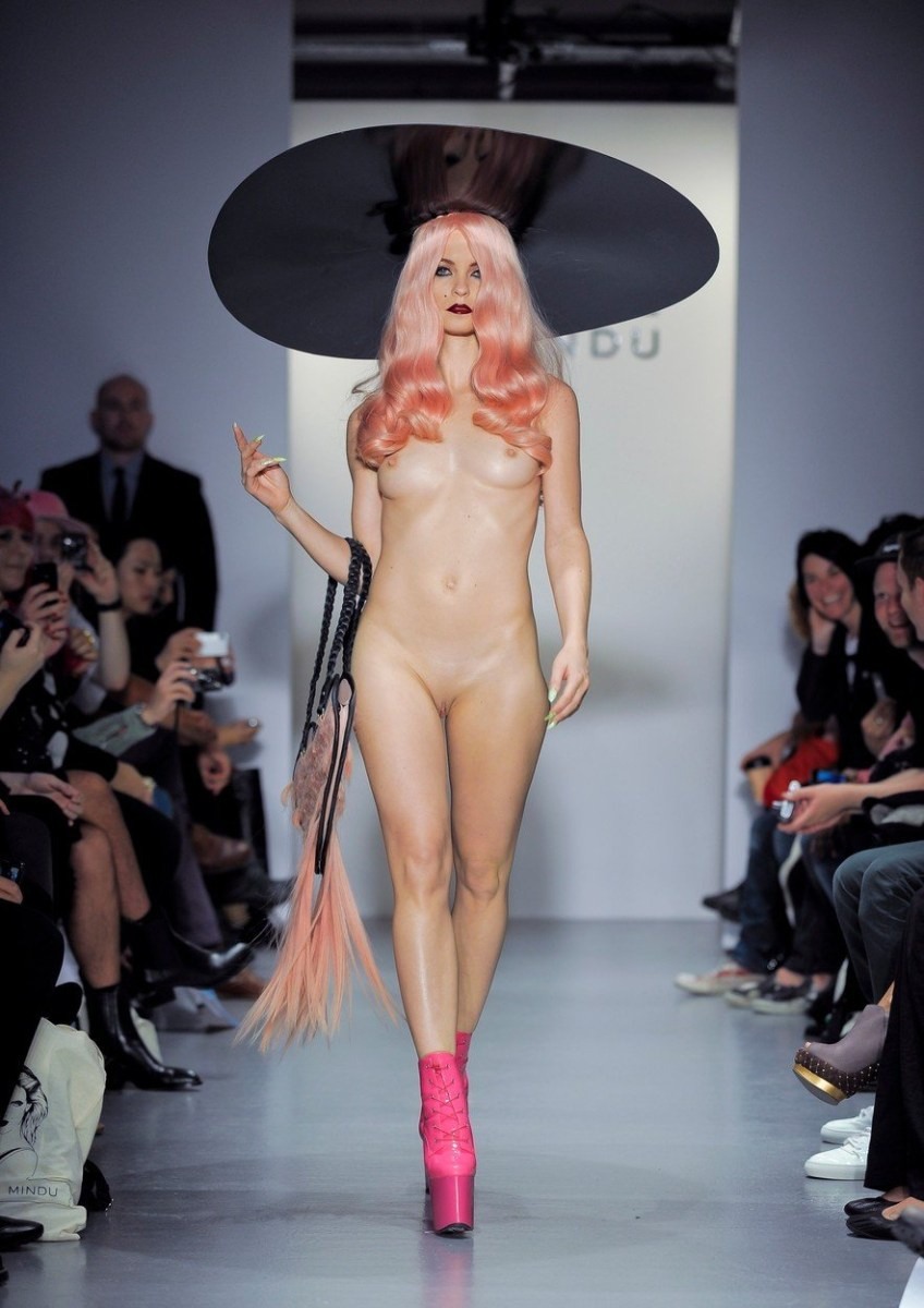 Naked women on the catwalk