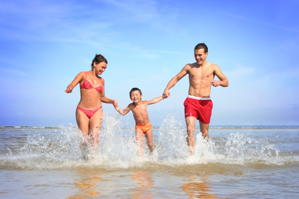 Family naturism at sea