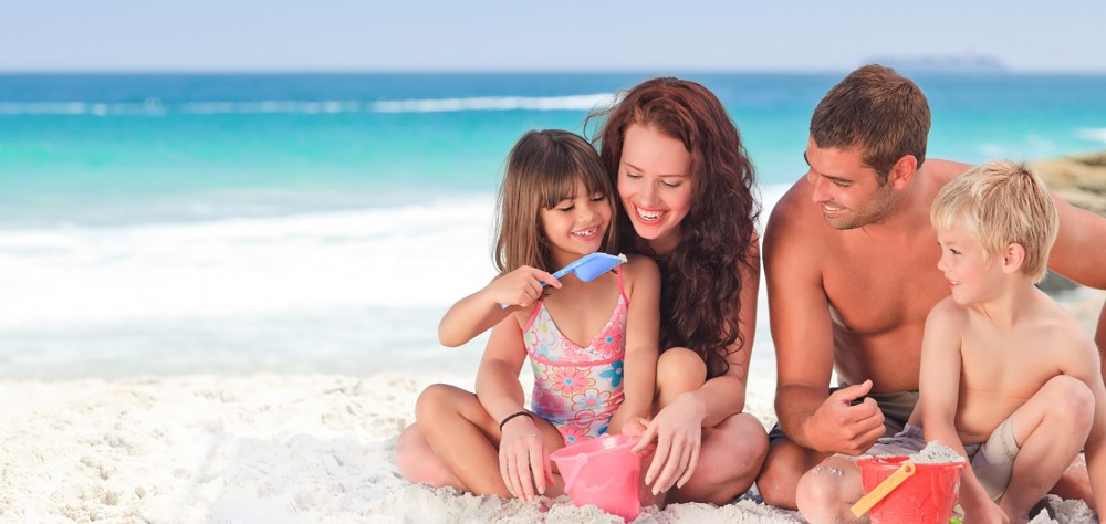 Family on the beach