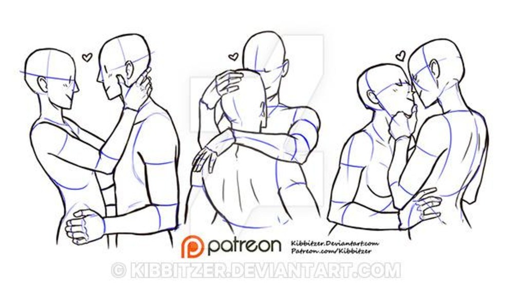 Pair poses for drawing hugs